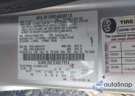 2012 Lincoln Mkz from USA, damaged, VIN 3LNHL2GC5CR817924